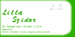 lilla szidor business card